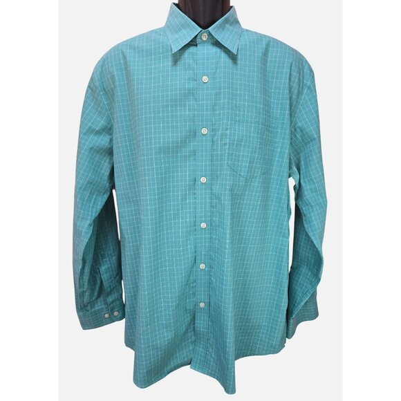 L.L. Bean Mens Wrinkle-Resistant Traditional Fit Shirt Large Turquoise - Picture 1 of 6